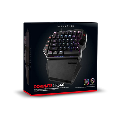 Teclado Gamer Balam Rush Dominate Gk540 / Alambrico Usb / Iluminacion Rgb / Multimedia / Mecanico A Una Mano / EspaÑol / 39 Teclas / Negro  / Br-932721