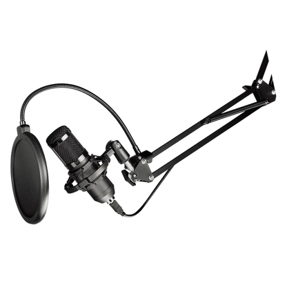 Microfono Gamer Balam Rush Stelar Mc970 / Usb / Puerto Xlr / Unidireccional / Con Soporte De Brazo / Filtro Anti Pop / Rotacion 360 / Negro / Br-932967