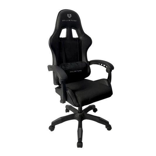 Silla Gamer Balam Rush Power Rush V2 Black Edition / Inclinacion 135 Grados / Tela Y Piel Sintetica / Max 120 Kg / Cojin Lumbar / Piston Clase 3 / Reposabrazos Fijo / Negro / Br-934534