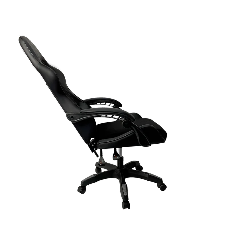 Silla Gamer Balam Rush Power Rush V2 Black Edition / Inclinacion 135 Grados / Tela Y Piel Sintetica / Max 120 Kg / Cojin Lumbar / Piston Clase 3 / Reposabrazos Fijo / Negro / Br-934534