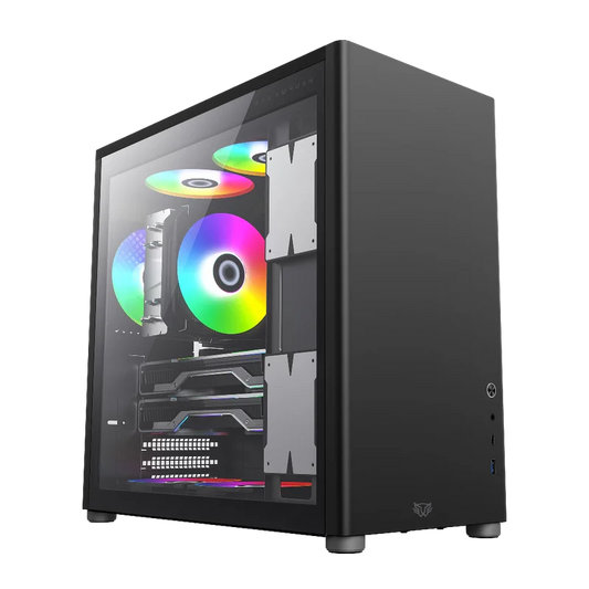 Gabinete Gamer Balam Rush Eris Jet Gm985/ Media Torre / Atx, Micro Atx, Mini Itx / Iluminacion Led / Panel Cristal Templado, Metal / Negro / Br-935661