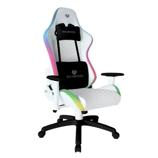 Silla Gamer Balam Rush Lightning Frost / Iluminacion Led Rgb / Cojines Ajustables / Piston Clase 4 / Max 120 Kg / Inclinacion 90° A 180° / Control 356 Modos / Blanco / Br-935920