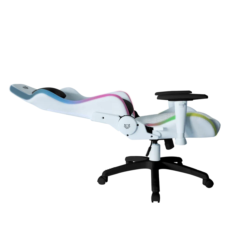 Silla Gamer Balam Rush Lightning Frost / Iluminacion Led Rgb / Cojines Ajustables / Piston Clase 4 / Max 120 Kg / Inclinacion 90° A 180° / Control 356 Modos / Blanco / Br-935920