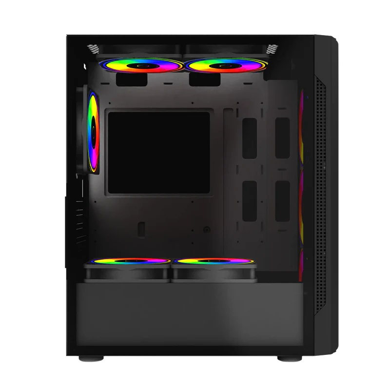 Gabinete Gamer Balam Rush Dragonfly Crystalgm745 / Media Torre / Atx, Micro Atx, Mini Itx / Ventilador Rgb / Panel Cristal Templado, Metal / Negro / Br-935968