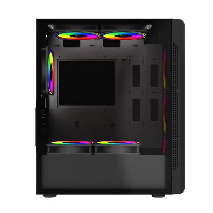 Gabinete Gamer Balam Rush Dragonfly Crystalgm745 / Media Torre / Atx, Micro Atx, Mini Itx / Ventilador Rgb / Panel Cristal Templado, Metal / Negro / Br-935968