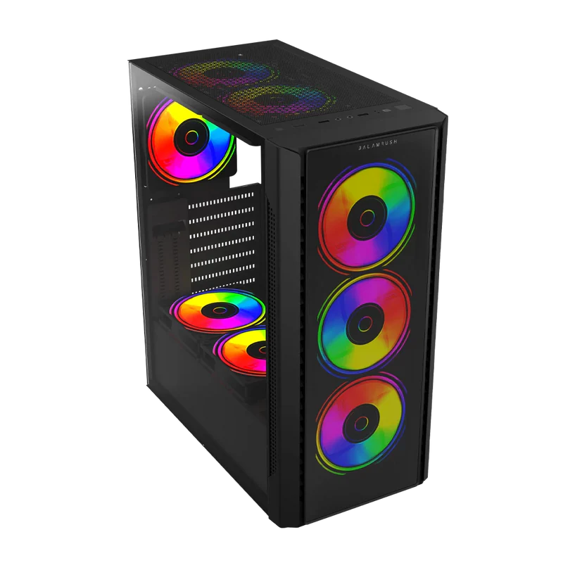 Gabinete Gamer Balam Rush Dragonfly Crystalgm745 / Media Torre / Atx, Micro Atx, Mini Itx / Ventilador Rgb / Panel Cristal Templado, Metal / Negro / Br-935968