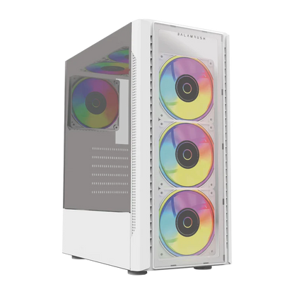 Gabinete Balam Rush Dragonfly Crystal Gm745 / Mini Torre/ Atx, Micro Atx, Mini Itx / Panel Cristal Templado/ Ilumuminacion Rgb/ Metal/ Blanco/ Br-935975