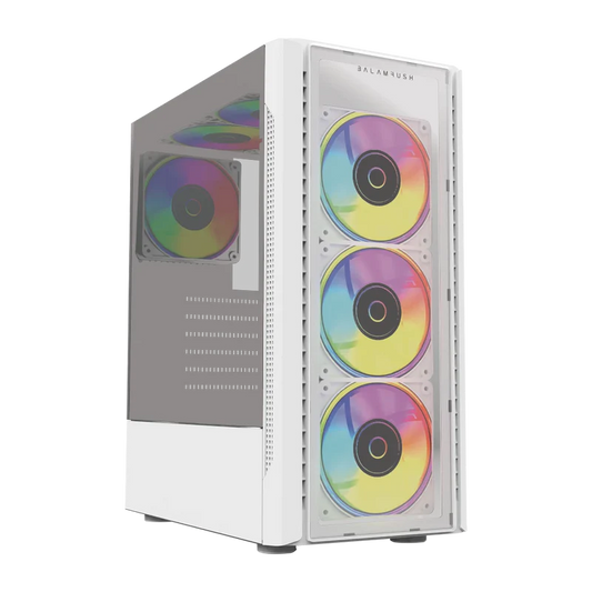 Gabinete Balam Rush Dragonfly Crystal Gm745 / Mini Torre/ Atx, Micro Atx, Mini Itx / Panel Cristal Templado/ Ilumuminacion Rgb/ Metal/ Blanco/ Br-935975