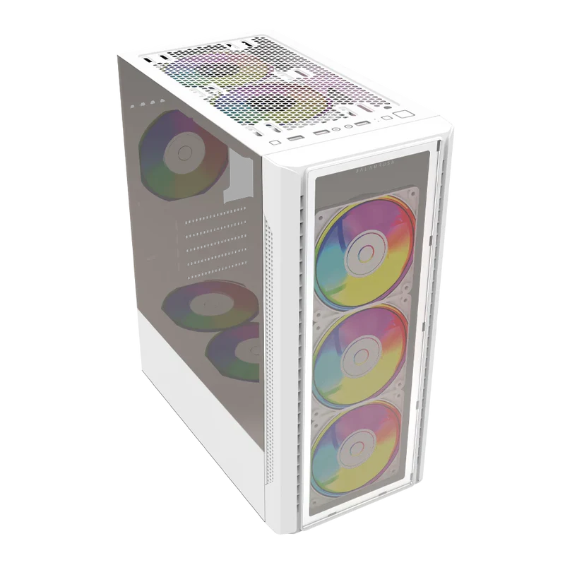 Gabinete Balam Rush Dragonfly Crystal Gm745 / Mini Torre/ Atx, Micro Atx, Mini Itx / Panel Cristal Templado/ Ilumuminacion Rgb/ Metal/ Blanco/ Br-935975