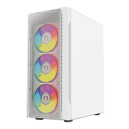 Gabinete Balam Rush Dragonfly Crystal Gm745 / Mini Torre/ Atx, Micro Atx, Mini Itx / Panel Cristal Templado/ Ilumuminacion Rgb/ Metal/ Blanco/ Br-935975