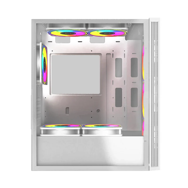 Gabinete Balam Rush Dragonfly Ii Mesh Gm740 / Media Torre / Atx - Micro Atx - Mini Itx / Panel Cristal Templado/ Ilumuminacion Rgb / Ventilador Rgb Incluido / Blanco / Br-935999