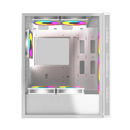 Gabinete Balam Rush Dragonfly Ii Mesh Gm740 / Media Torre / Atx - Micro Atx - Mini Itx / Panel Cristal Templado/ Ilumuminacion Rgb / Ventilador Rgb Incluido / Blanco / Br-935999