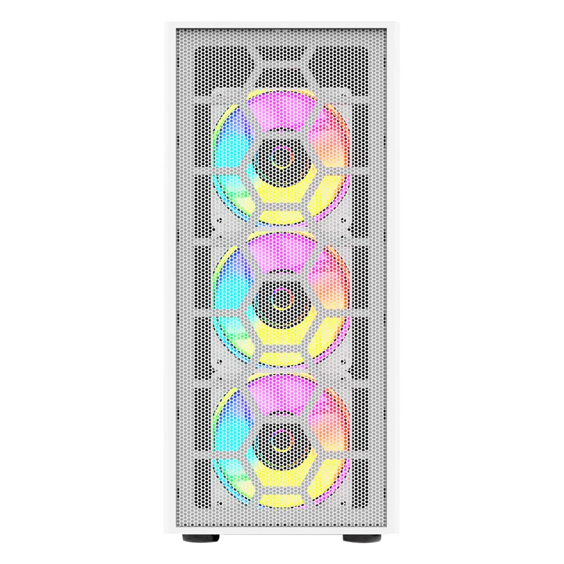 Gabinete Balam Rush Dragonfly Ii Mesh Gm740 / Media Torre / Atx - Micro Atx - Mini Itx / Panel Cristal Templado/ Ilumuminacion Rgb / Ventilador Rgb Incluido / Blanco / Br-935999