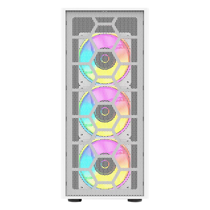 Gabinete Balam Rush Dragonfly Ii Mesh Gm740 / Media Torre / Atx - Micro Atx - Mini Itx / Panel Cristal Templado/ Ilumuminacion Rgb / Ventilador Rgb Incluido / Blanco / Br-935999