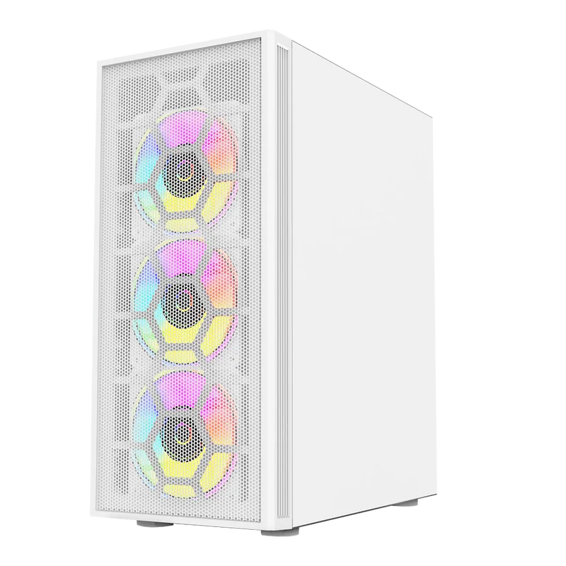 Gabinete Balam Rush Dragonfly Ii Mesh Gm740 / Media Torre / Atx - Micro Atx - Mini Itx / Panel Cristal Templado/ Ilumuminacion Rgb / Ventilador Rgb Incluido / Blanco / Br-935999