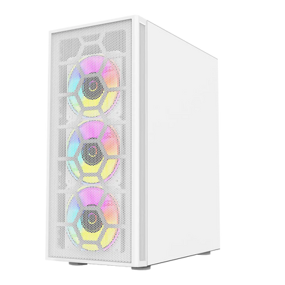 Gabinete Balam Rush Dragonfly Ii Mesh Gm740 / Media Torre / Atx - Micro Atx - Mini Itx / Panel Cristal Templado/ Ilumuminacion Rgb / Ventilador Rgb Incluido / Blanco / Br-935999