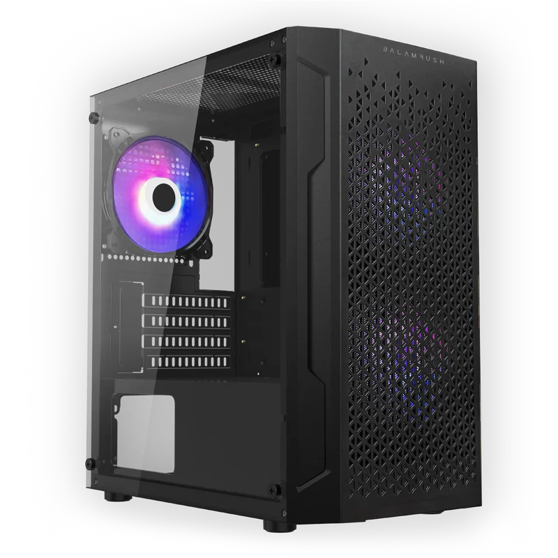 Gabinete Gamer Balam Rush Artic Gi725 / Mini Torre / Micro Atx, Mini Itx / Ventilador Rgb / Panel Cristal Templado, Metal / Negro / Br-936118