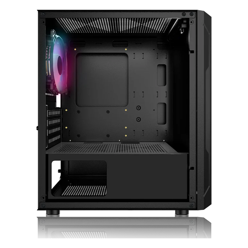 Gabinete Gamer Balam Rush Artic Gi725 / Mini Torre / Micro Atx, Mini Itx / Ventilador Rgb / Panel Cristal Templado, Metal / Negro / Br-936118