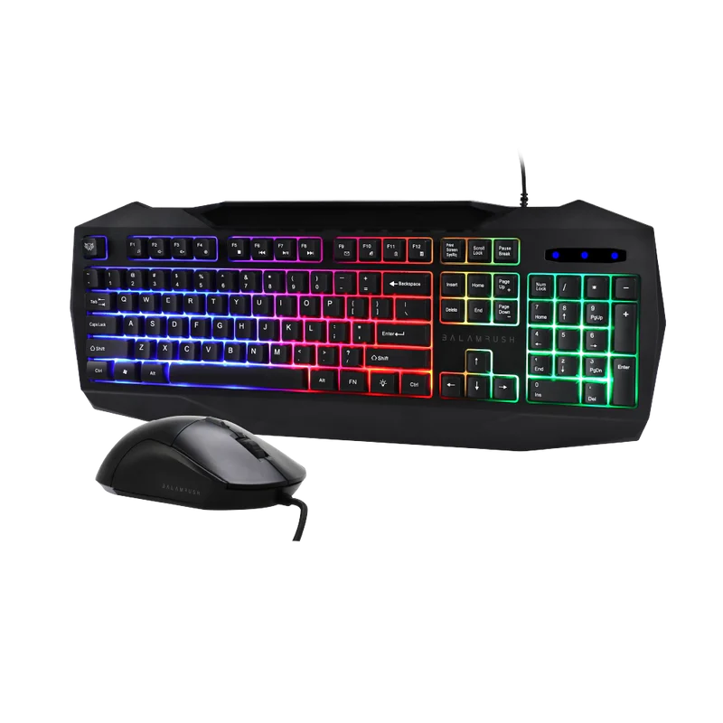 Kit Teclado Y Mouse Balam Rush Squad Master Ktm333 / Multimedia / Ergonomico / Alambrico / Iluminacion Arcoiris / Membrana / 3200 Dpi / Windows - Mac - Ios -android / Br-936293
