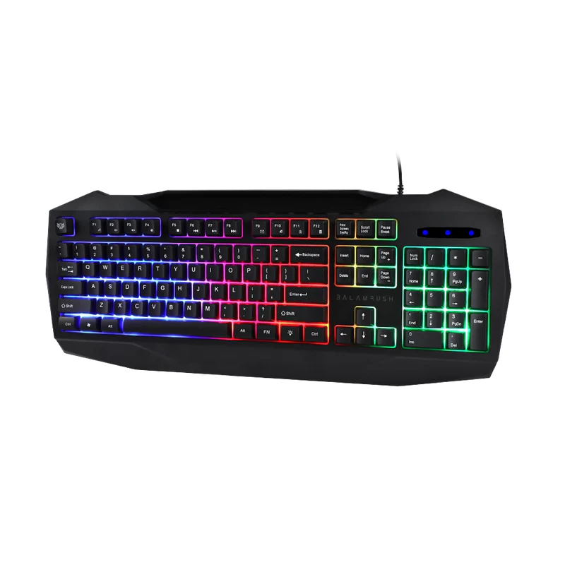 Kit Teclado Y Mouse Balam Rush Squad Master Ktm333 / Multimedia / Ergonomico / Alambrico / Iluminacion Arcoiris / Membrana / 3200 Dpi / Windows - Mac - Ios -android / Br-936293