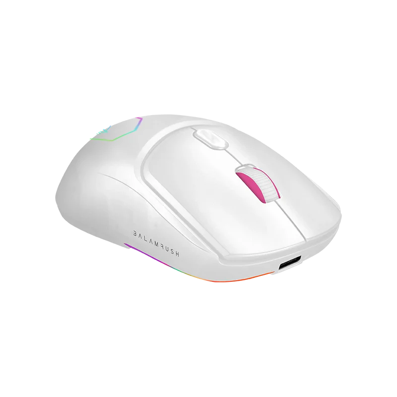Mouse Gamer Balam Rush Speeder Match Mg959 / Alambrico Usb / 7 Botones Scroll / Optico / 12800 Dpi Ajustables / Rgb / Caratulas Intercambiable / Extension De Cubiertas / Blanco / Br-936835