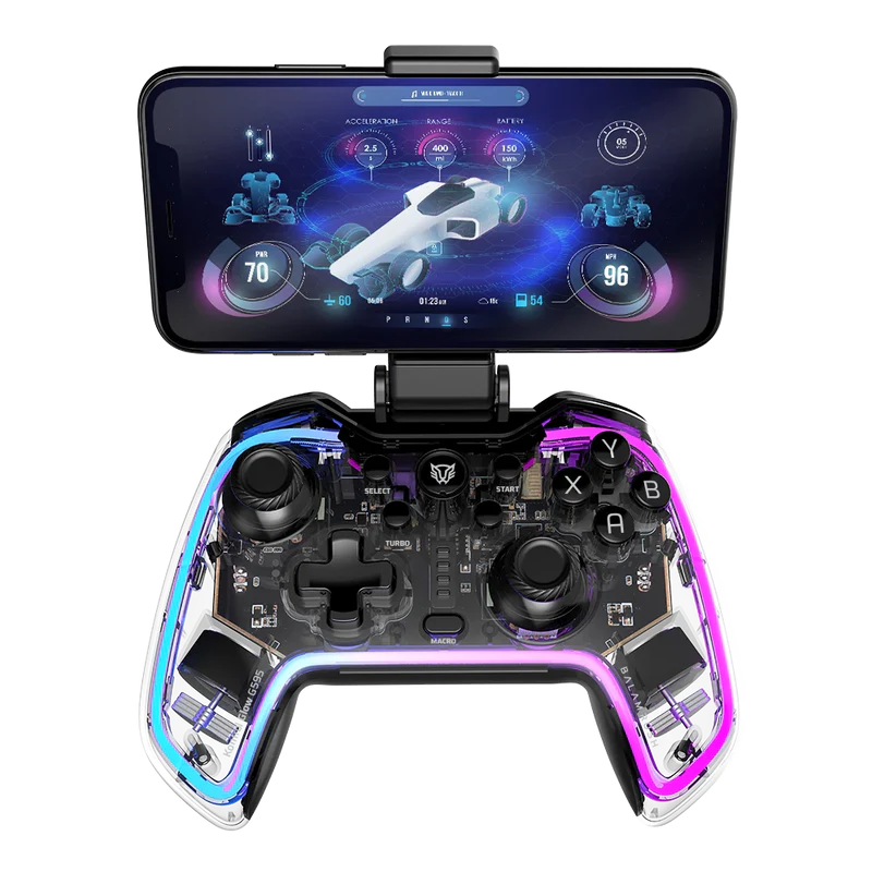 Gamepad Balam Rush Kontrol Glow G595 / Inalambrico Recargable / Bt 5.0 / Rgb / Vibracion Dual / Soporte P Celular / Android - Ios - Pc Win - N Switch - Ps 3-4 / Botones Programables / Br-936910