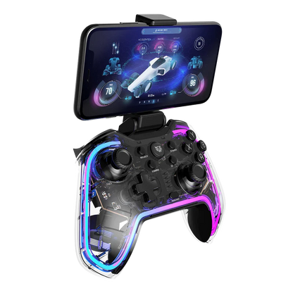 Gamepad Balam Rush Kontrol Glow G595 / Inalambrico Recargable / Bt 5.0 / Rgb / Vibracion Dual / Soporte P Celular / Android - Ios - Pc Win - N Switch - Ps 3-4 / Botones Programables / Br-936910