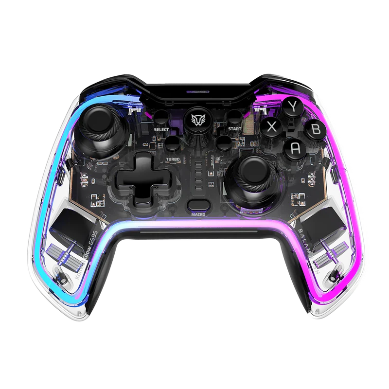 Gamepad Balam Rush Kontrol Glow G595 / Inalambrico Recargable / Bt 5.0 / Rgb / Vibracion Dual / Soporte P Celular / Android - Ios - Pc Win - N Switch - Ps 3-4 / Botones Programables / Br-936910