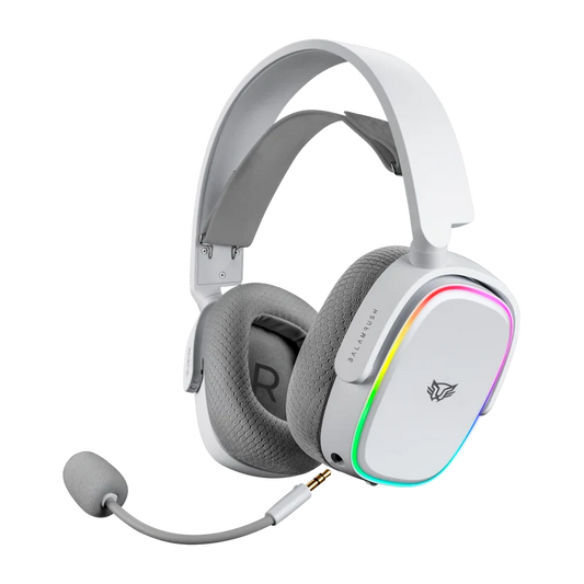 Audifonos Gamer Balam Rush Aeon Hs999 / Alambrica - Bluetooth / Micrfono Desmontable / Cable 1.8 M / Rgb / Bateria 26 H / Windows, Mac, Android, Xbox, Switch , Ps4, Ps5 No Bt/ Blanco / Br-936941
