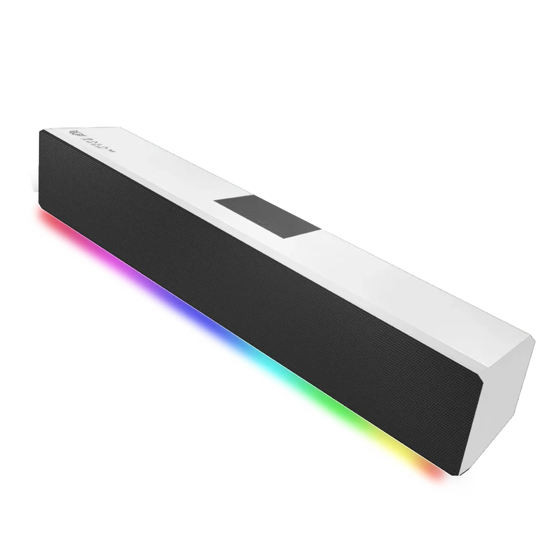 Bocina Gamer Balam Rush Glimm Bar Bg585 / Inalambrica / Bluetooth - Conexion Tws 3.5 Mm / Radio Fm - Tf / Sonido Estereo / 10 W / Recargable / Iluminacion Led / Blanco / Br-936965