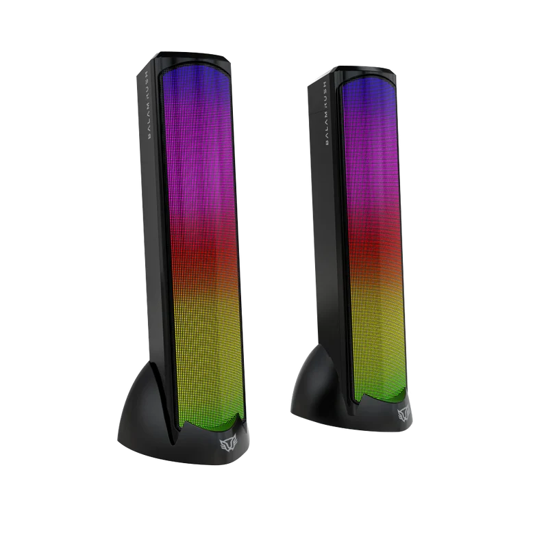 Bocina Gamer Balam Rush Glimm Tower Bg575 / Alambrica Usb / Bluetooth Conexin 3.5 Mm / Sonido Estereo / 10 W / Iluminacion Led / Negro / Br-936972