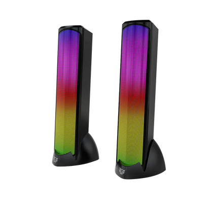 Bocina Gamer Balam Rush Glimm Tower Bg575 / Alambrica Usb / Bluetooth Conexin 3.5 Mm / Sonido Estereo / 10 W / Iluminacion Led / Negro / Br-936972