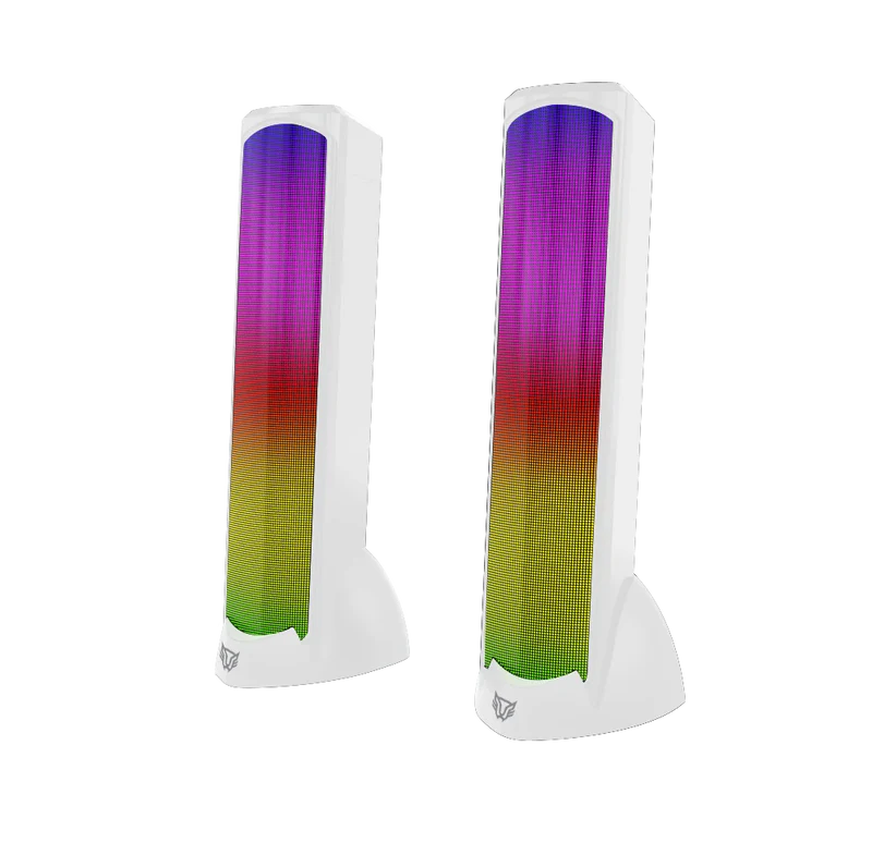 Bocina Gamer Balam Rush Glimm Tower Bg575 / Alambrica Usb / Bluetooth Conexin 3.5 Mm / Sonido Estereo / 10 W / Iluminacion Led / Blanco / Br-936989