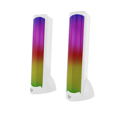 Bocina Gamer Balam Rush Glimm Tower Bg575 / Alambrica Usb / Bluetooth Conexin 3.5 Mm / Sonido Estereo / 10 W / Iluminacion Led / Blanco / Br-936989