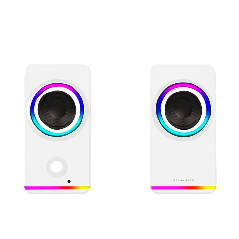 Bocina Gamer Balam Rush Glimm Styleb G565 / Alambrica Usb / 3.5 Mm / Conexion Bt - Aux / Sonido Estereo / 10 W / Iluminacion Led / Blanco / Br-937009