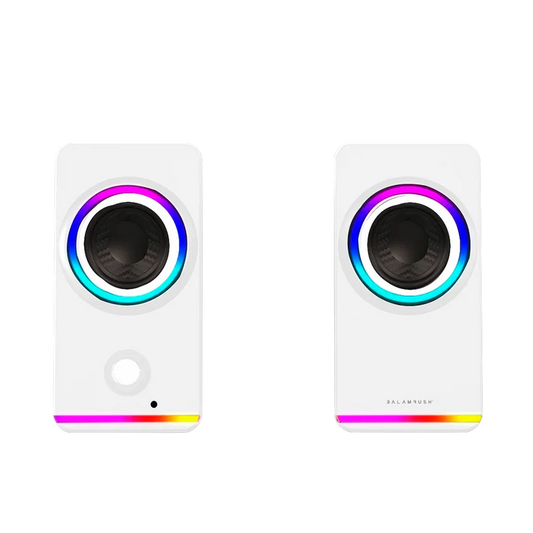 Bocina Gamer Balam Rush Glimm Styleb G565 / Alambrica Usb / 3.5 Mm / Conexion Bt - Aux / Sonido Estereo / 10 W / Iluminacion Led / Blanco / Br-937009