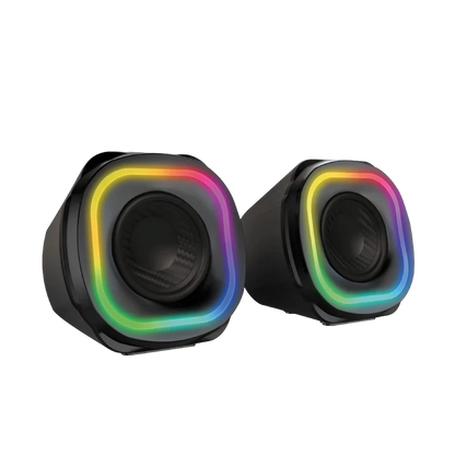 Bocina Gamer Balam Rush Glimm Quad Bg555 / Alambrica Usb / Bluethooth - 3.5 Mm / Sonido Estereo / 10 W / Iluminacion Led / Negro / Br-937016