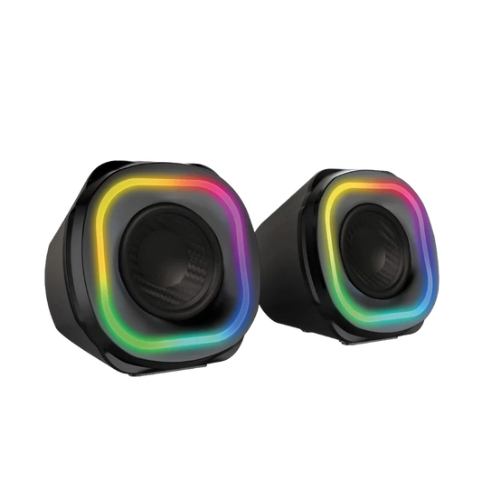 Bocina Gamer Balam Rush Glimm Quad Bg555 / Alambrica Usb / Bluethooth - 3.5 Mm / Sonido Estereo / 10 W / Iluminacion Led / Negro / Br-937016