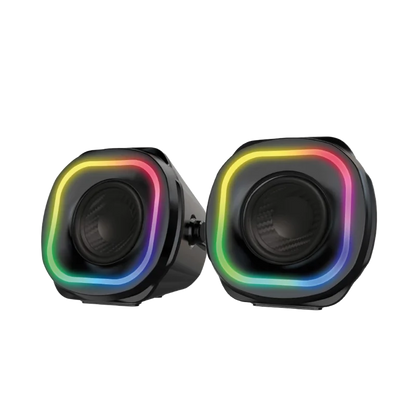 Bocina Gamer Balam Rush Glimm Quad Bg555 / Alambrica Usb / Bluethooth - 3.5 Mm / Sonido Estereo / 10 W / Iluminacion Led / Negro / Br-937016