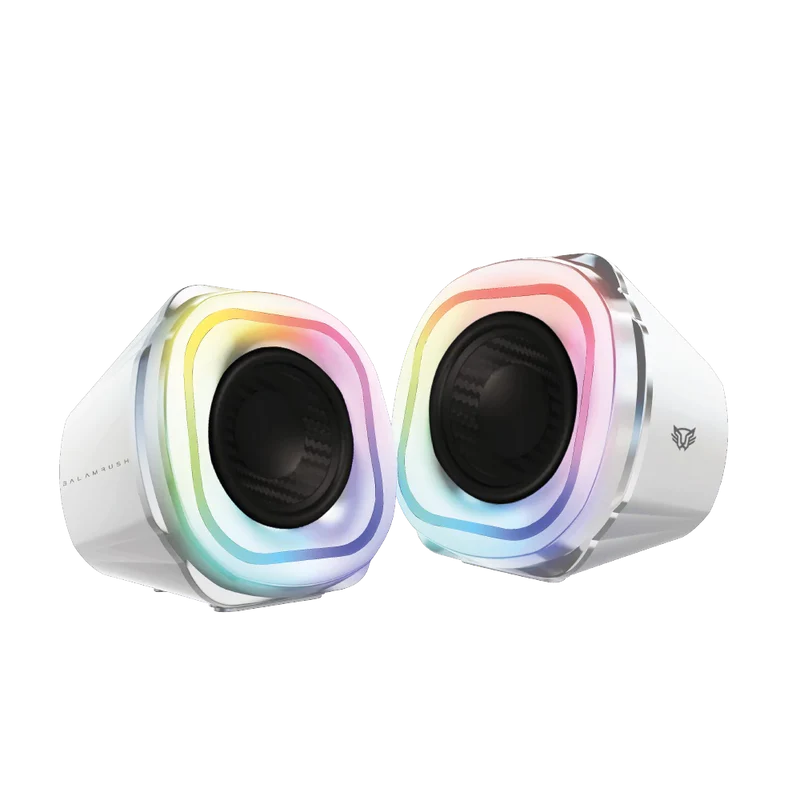 Bocina Gamer Balam Rush Glimm Quad Bg555 / Alambrica Usb / Bluethooth - 3.5 Mm / Sonido Estereo / 10 W / Iluminacion Led / Blanco / Br-937023