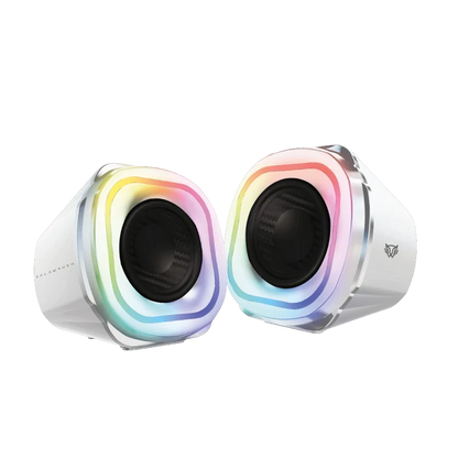 Bocina Gamer Balam Rush Glimm Quad Bg555 / Alambrica Usb / Bluethooth - 3.5 Mm / Sonido Estereo / 10 W / Iluminacion Led / Blanco / Br-937023