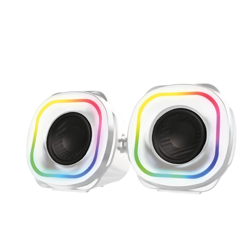 Bocina Gamer Balam Rush Glimm Quad Bg555 / Alambrica Usb / Bluethooth - 3.5 Mm / Sonido Estereo / 10 W / Iluminacion Led / Blanco / Br-937023