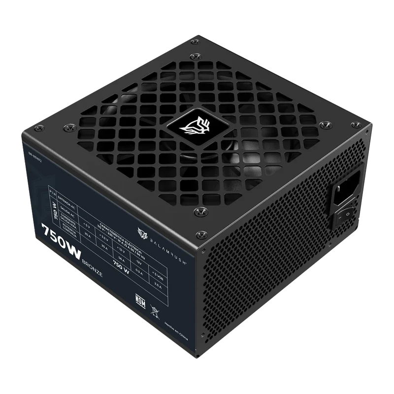 Fuente De Poder Gamer Balam Rush Gr Burst Gr750b / Certificada / 750 W / 80 Plus Bronze / Atx / No Modular / Bajo Nivel De Ruido / 5 AÑos De Garantia / Negro / Br-937672