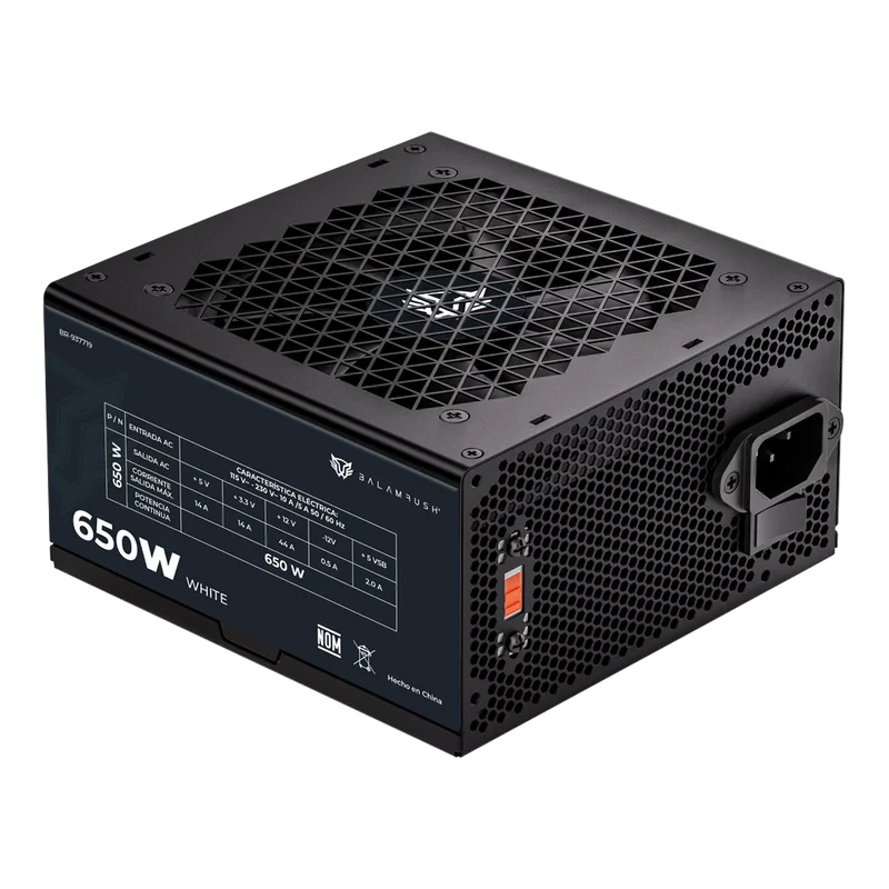 Fuente De Poder Gamer Balam Rush Pulsar 650pr / Certificada / 650w / 80 Plus White / Atx / No Modular / Bajo Nivel De Ruido / 5 AÑos De Garantia / Negro / Br-937719