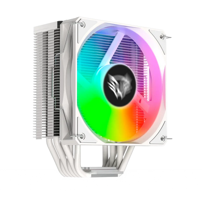 Disipador De Aire Balam Rush Nitrox Nx60 / Intel - Amd / Hidraulico / 4 Pines Pwn - Argb / 3 Pines 5v / 6 Pipas / 600 - 1800 Rpm / Flujo De Aire 73.6 Cfm / Blanco / Br-937924