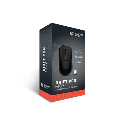 Mouse Gamer Balam Rush Drift Ppro Mg7 / Dual Inalambrico  - Alambrico / Recargable Usb / Iluminacion Rgb Dinamica / 5 Botones / Sensor Optico 26,0000 Dpi Ajustable / Negro / Br-938525