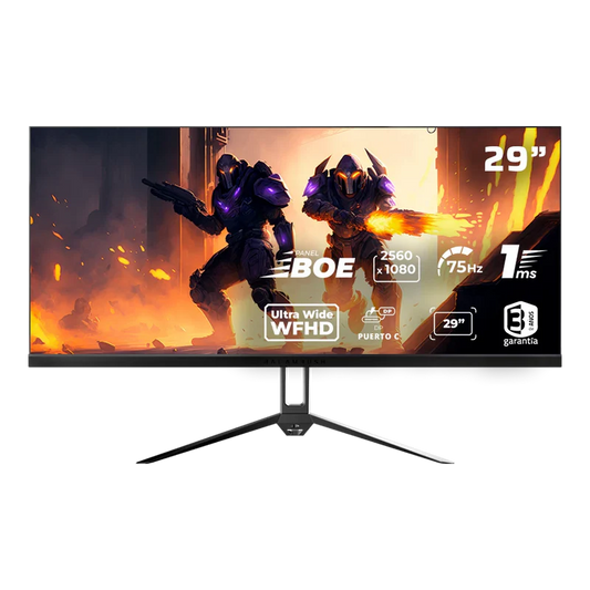 Monitor Gamer Balam Rush Ultra Odyssey Ii Mgf29p / 29 Pul / Plano / 75 Hz / Panel Boe / Ultra Wide Wfhd / 1 Ms / Hdmi + Dp + Usb C + Audio + Dc / 5 Botones / Vesa / Anti Flicker / Negro / Br-938648