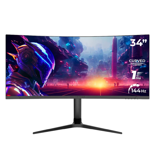 Monitor Gamer Balam Rush Extreme Earth Mgx34c / 34 Pul / Curvo / Wqhd / 144 Hz / R1500 / 1 Ms / Ultra Wide / Dc - Hdmi - Dp - Audio / Iluminacion Rgb / Sin Bordes / Free Sync / Negro / Br-938655