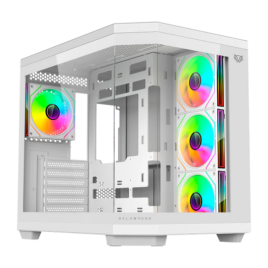 Gabinete Gamer Balam Rush Tank Master 9600tb / Media Torre / Atx - Micro Atx - Itx / Paneles Removibles Cristal Templado / 4x Ventiladores Argb / Soporte Para Enfriamiento / Blanco / Br-938686