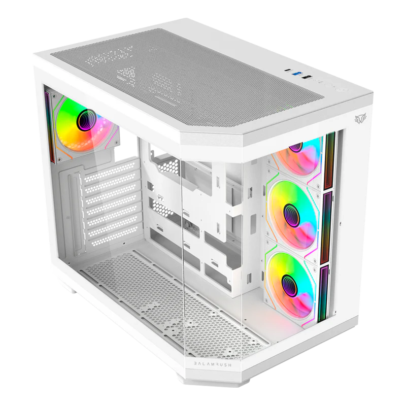 Gabinete Gamer Balam Rush Tank Master 9600tb / Media Torre / Atx - Micro Atx - Itx / Paneles Removibles Cristal Templado / 4x Ventiladores Argb / Soporte Para Enfriamiento / Blanco / Br-938686